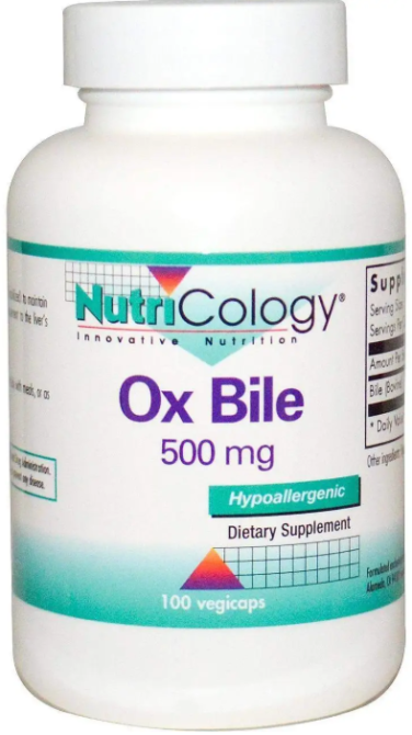 Екстракт бичачої жовчі Nutricology Ox Bile 500 мг 100 капс Київ - фото 1