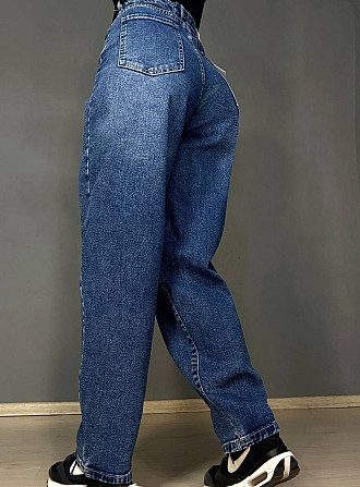 Джинсы женские Trelucky 0263-3 мом baggy бананы большие размеры синие, синий, З6, 36, 99 см, 128 см Киев - изображение 6