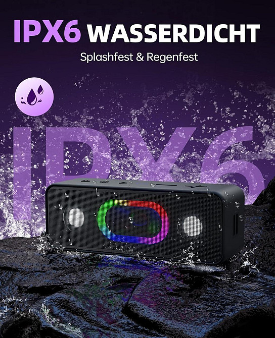 Колонка Ortizan S11 Чорний Bluetooth 5.3 TWS Dual Bass 16W 2600mAh 24H RGB 6 режимів IPX6 AUX FM нічник підсвітка Київ - фото 8