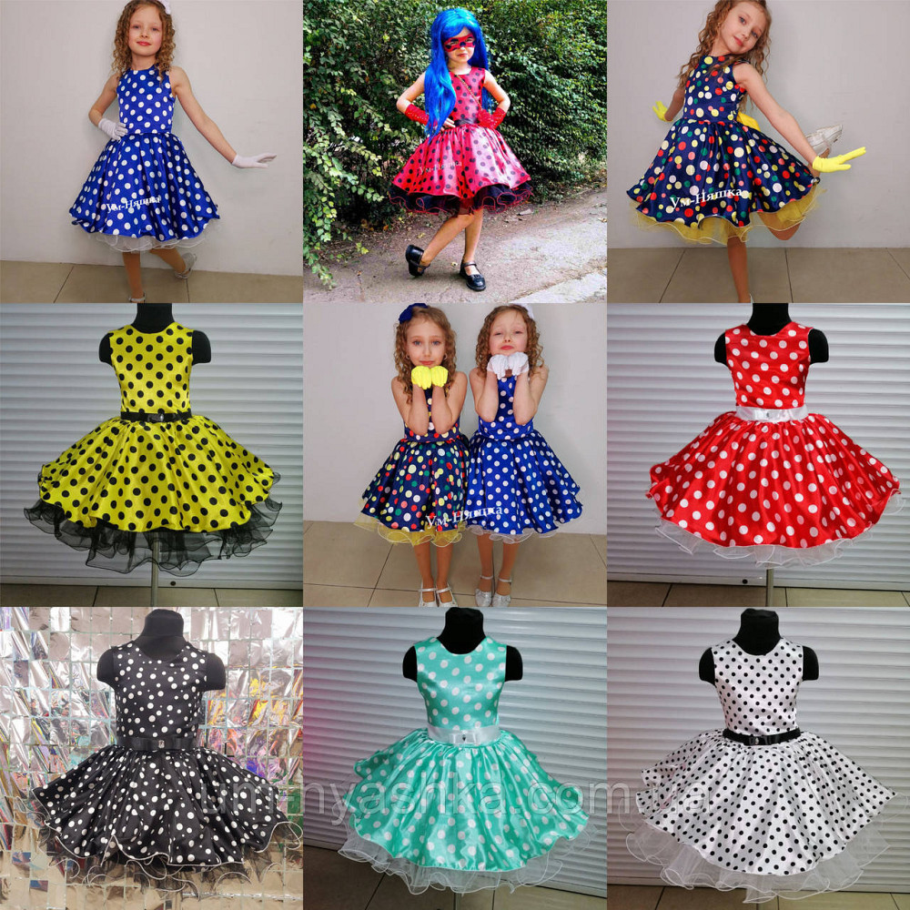 Стиляги детское платье в горох пышное нарядное платье в ретро стиле Кривой Рог - изображение 1