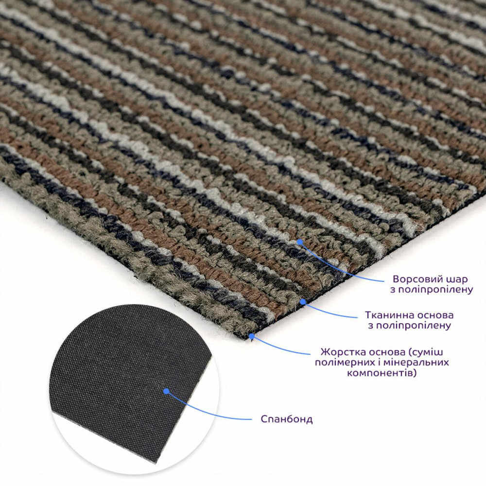 Плитка под ковролин без клеевого слоя 500х500х4мм Коричнево-серый SW-00002714 Днепр - изображение 2