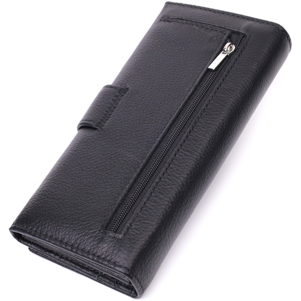 Жіночий шкіряний гаманець для карток купюр та монет ST Leather 22548 Чорний Київ - фото 14