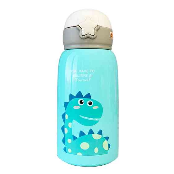 Термос-поїльник з силіконовою трубочкою Динозавр MGZ-0311-2, 600 мл Вінниця