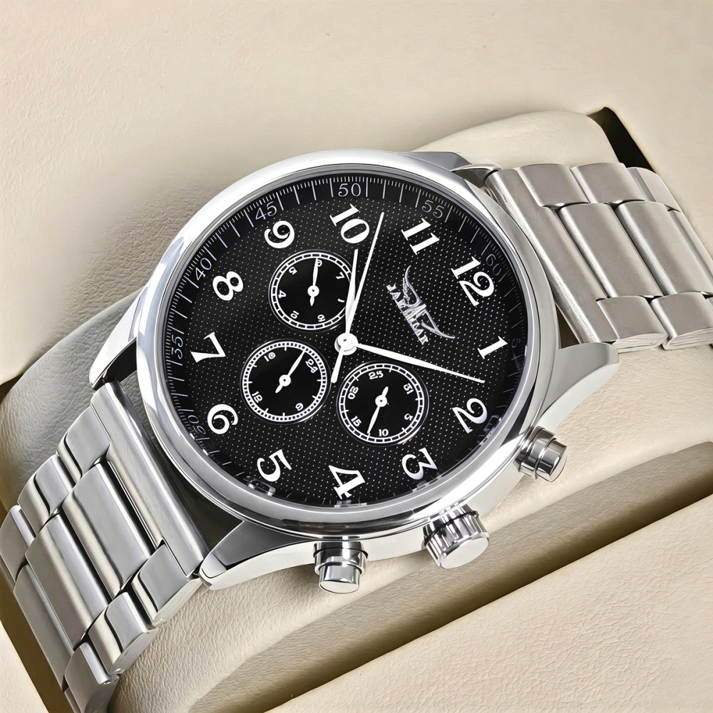 Годинник чоловічий механічний Jaragar Elite Pure Silver (2 ремінці) Київ - фото 10