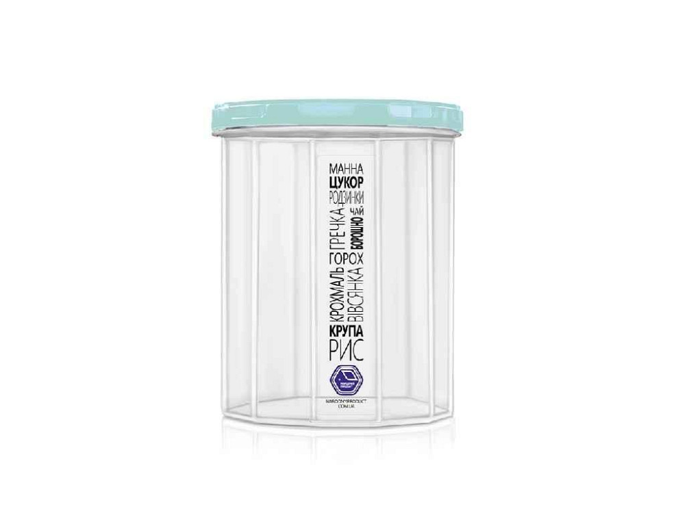 Ємність для сипучих продуктів 1,0л (мятна кришка) арт.83м ТМ НАРОДНИЙ ПРОДУКТ Київ - фото 1