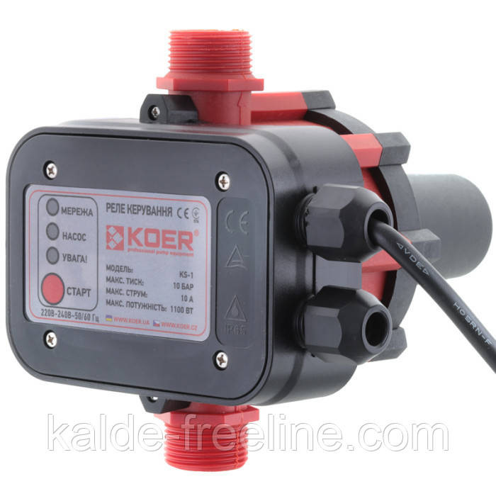 Контроллер давления Koer KS-1 электронный 1,1кВт,1", c кабелем Харків - фото 1