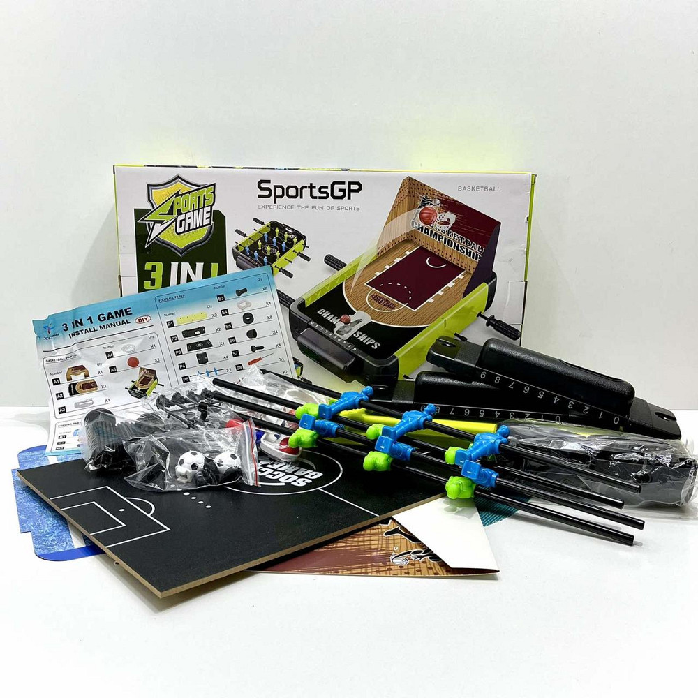 Футбол настільний 3в1 баскетбол керлінг на штангах ігрове поле 28,5-39,5см м'ячі (960-3) Чернігів - фото 10