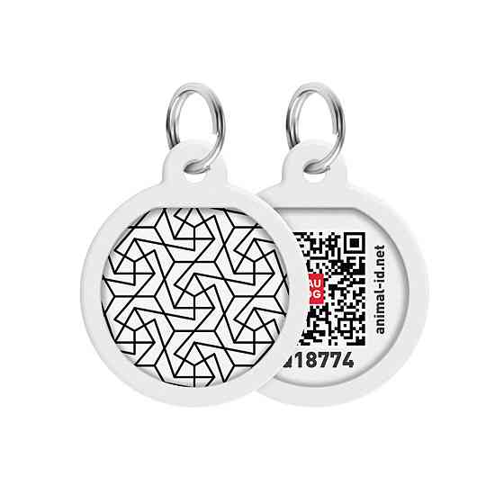 Адресник для собак и кошек металлический WAUDOG Smart ID с QR паспортом, рисунок 