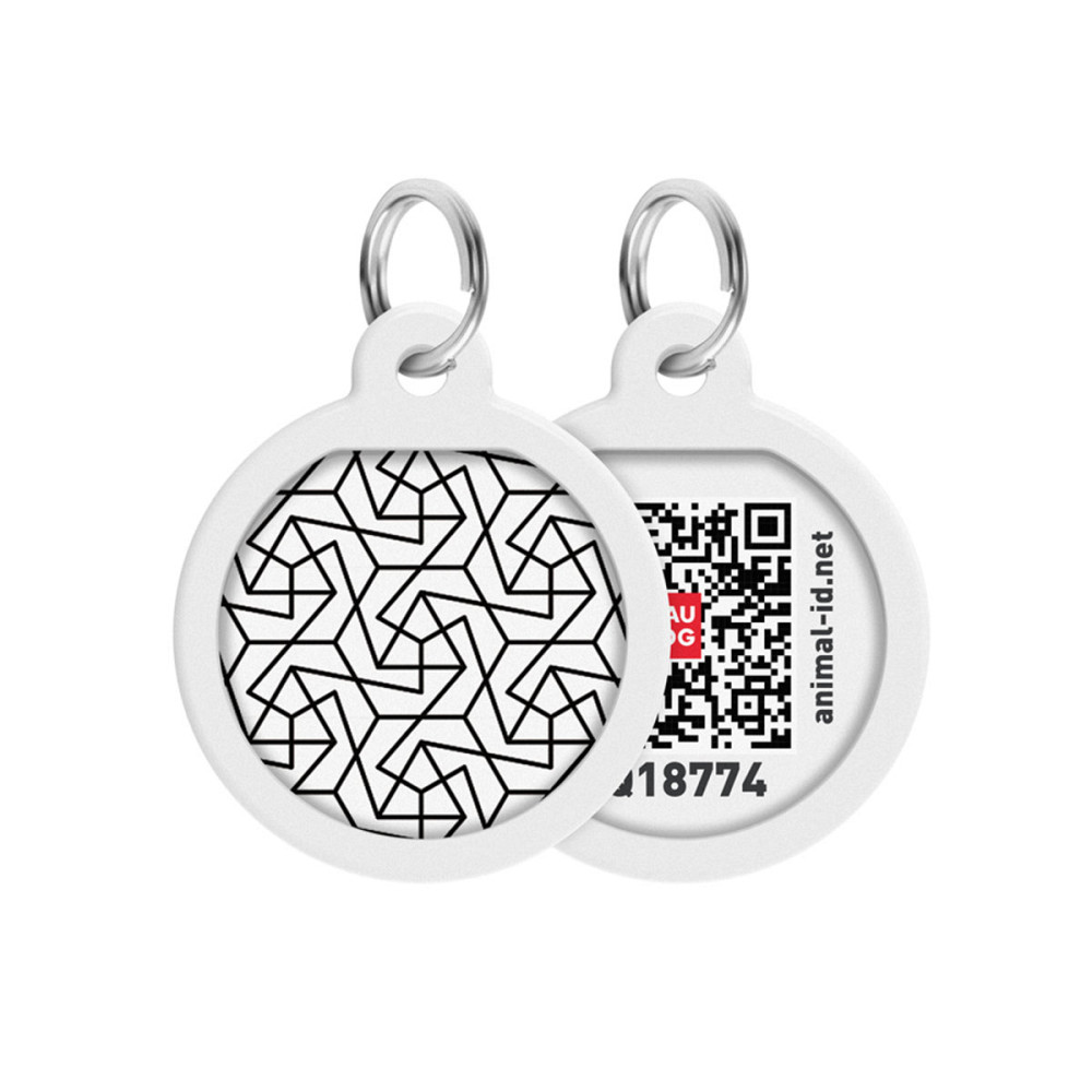 Адресник для собак и кошек металлический WAUDOG Smart ID с QR паспортом, рисунок 