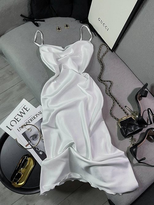 Женское романтическое элегантное платье шелк Белый, 44/46 Одесса - изображение 2