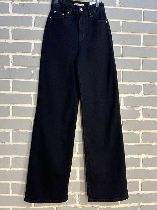 Джинсы женские Twin 1300 палаццо straight fit стрейчевые ровные от бедра черные, черный, 36, 36, 76  Одесса - изображение 10