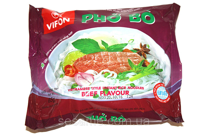 Рисова локшина Фобово швидкого приготування телятина Vifon Pho Bo 65г Харків - фото 1