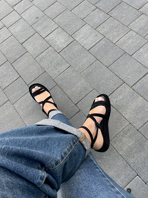 Louisa Босоніжки жіночі чорні Louisa Герда/1 літні з натуральної замші/Замшеві босоніжки на низ Коломыя - изображение 8