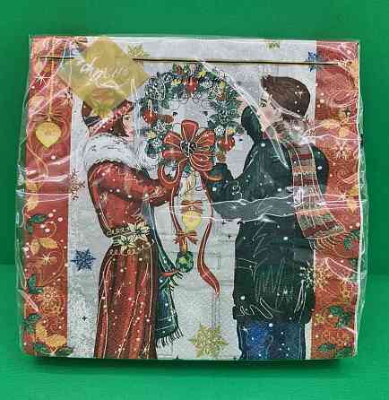 Новогодняя бумажная салфетка (ЗЗхЗЗ, 20шт) LuxyНГ Подготовка к Рождеству(1236) (1 пачка) Харьков