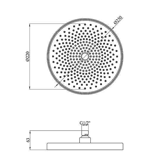 Лейка для верхнего душа Kroner Element 2801562901Z-0101 Киев
