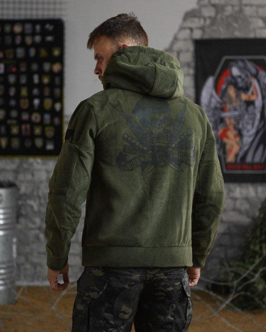 Тактическая флисовка Вірний назавжди олива плотная Одесса - изображение 7