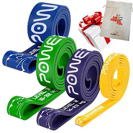 Эспандер петля (резинка для фитнеса и кроссфита) PowerPlay PP_0015 набор 4шт. сопротивление 5-45кг. (суммарно 114кг.) Киев