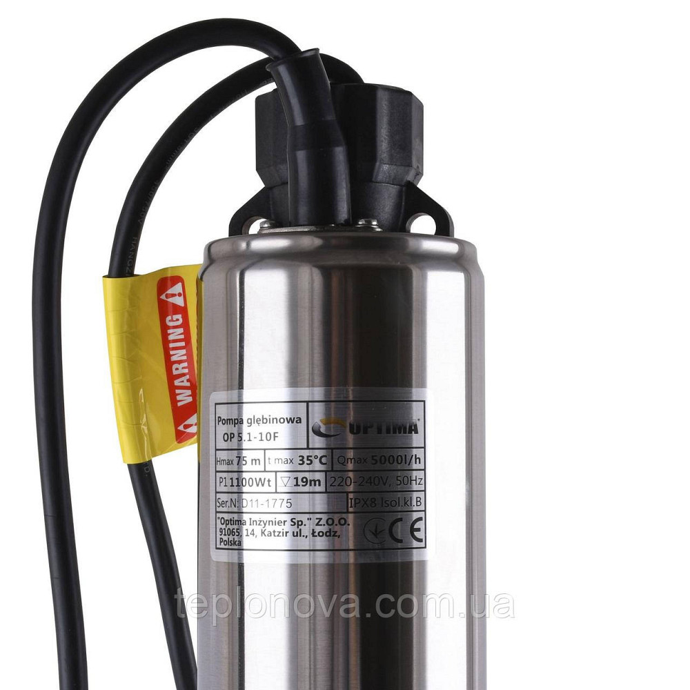 Насос колодезный OPTIMA OP 5,1- 10 F 1,1 кВт ( с поплавком ) Чернівці - фото 3