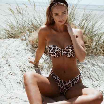 Купальник з чашечками роздільний жіночий леопардовий Київ