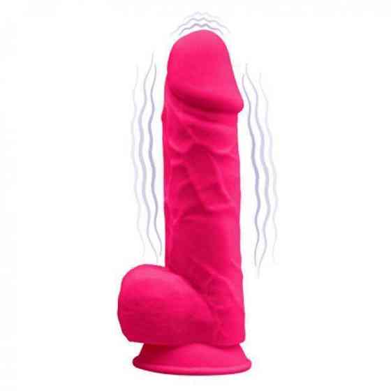 Фалоімітатор з вібрацією SilexD Norman Vibro Pink (MODEL 1 size 8,5in), двошаровий, діаметр 5 см Sex Aura Київ