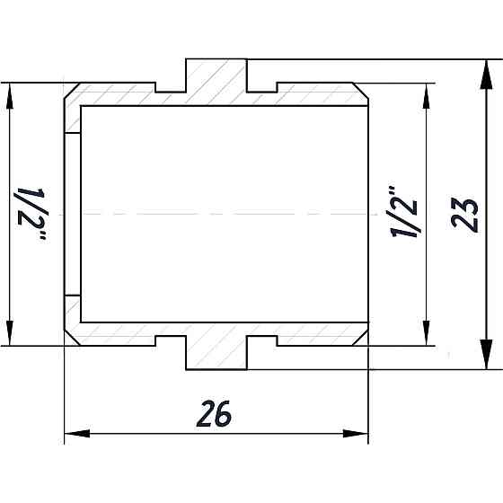 Ніпель 1/2″ЗЗ нікельований під прокладку NN332G OPTIMUM (000030784) Київ