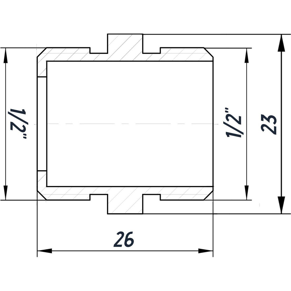 Ніпель 1/2″ЗЗ нікельований під прокладку NN332G OPTIMUM (000030784) Київ - фото 3
