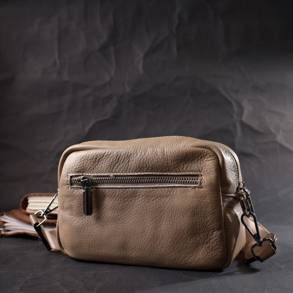 Сумка для женщин из натуральной мягкой кожи Vintage 22437 Бежевая Киев - изображение 8