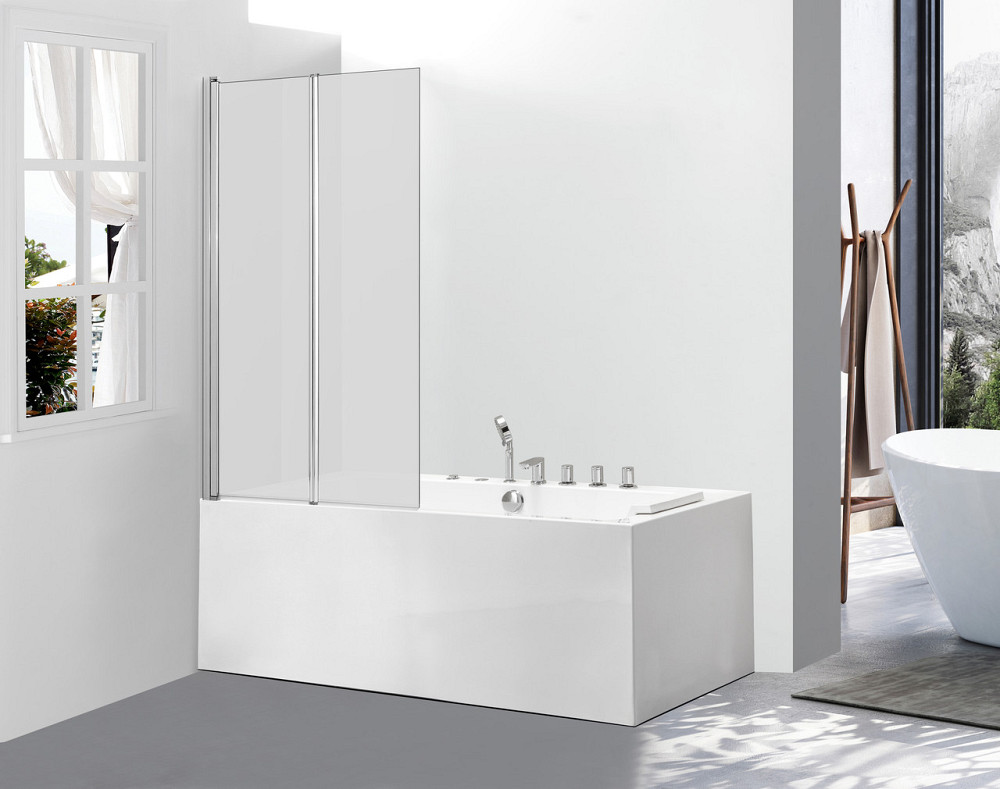 Скляна шторка для ванни AVKO Glass RDY19 100x140 Silver перегородка для ванної Київ - фото 3