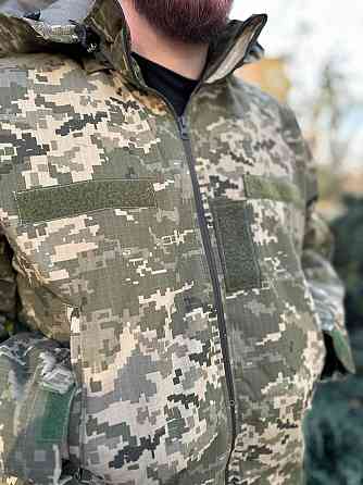 Зимовий чоловічий бушлат (фліс + синтепон) з водонепроникним просоченням (Піксель) L Вінниця