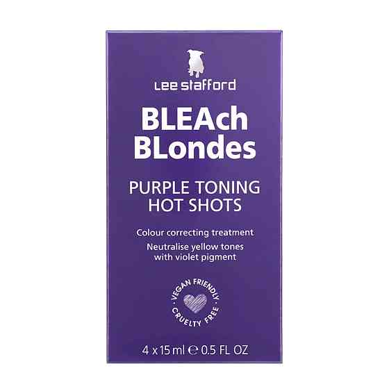 Тонирующие фиолетовые ампулы для осветленных волос Bleach Blondes Purple Toning Hot Shots Lee Stafford 4 x 15 мл Винница