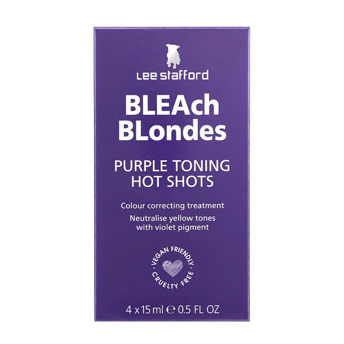 Тонирующие фиолетовые ампулы для осветленных волос Bleach Blondes Purple Toning Hot Shots Lee Stafford 4 x 15 мл Винница - изображение 1