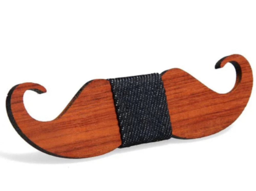 Галстук бабочка деревянный Усы Киев - изображение 1