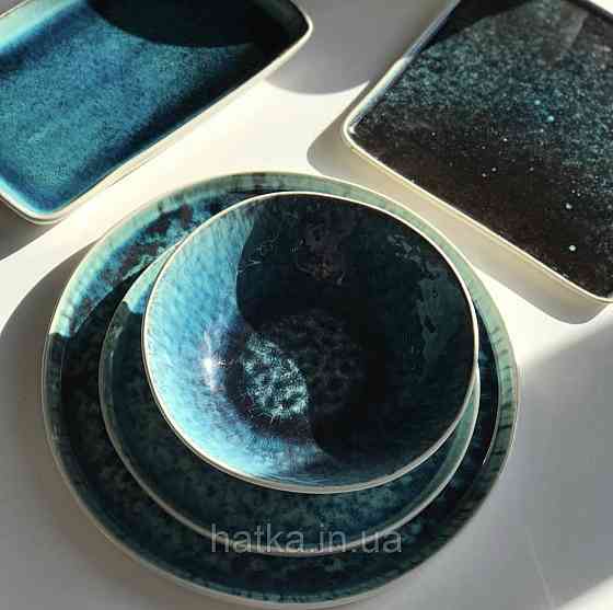 Салатник Olens "Totem" 17,5Х5 см кругла кераміка синя овальна для дому та ресторанів Київ