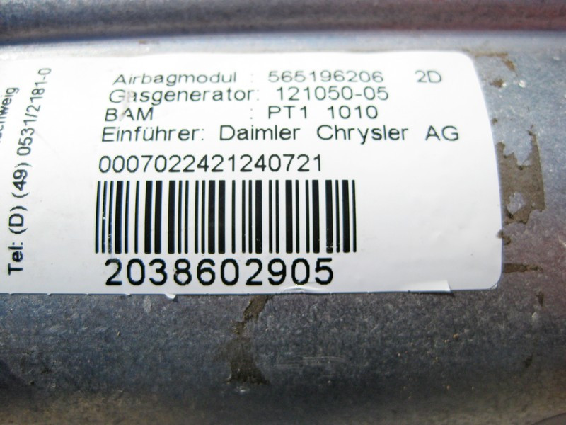 Mercedes-Benz  A2038602905 Подушка безпеки переднього пасажира в панель приладів - торпеду C-Class W203 CLC C203 CL203 Sportcoupe Одеса - фото 3