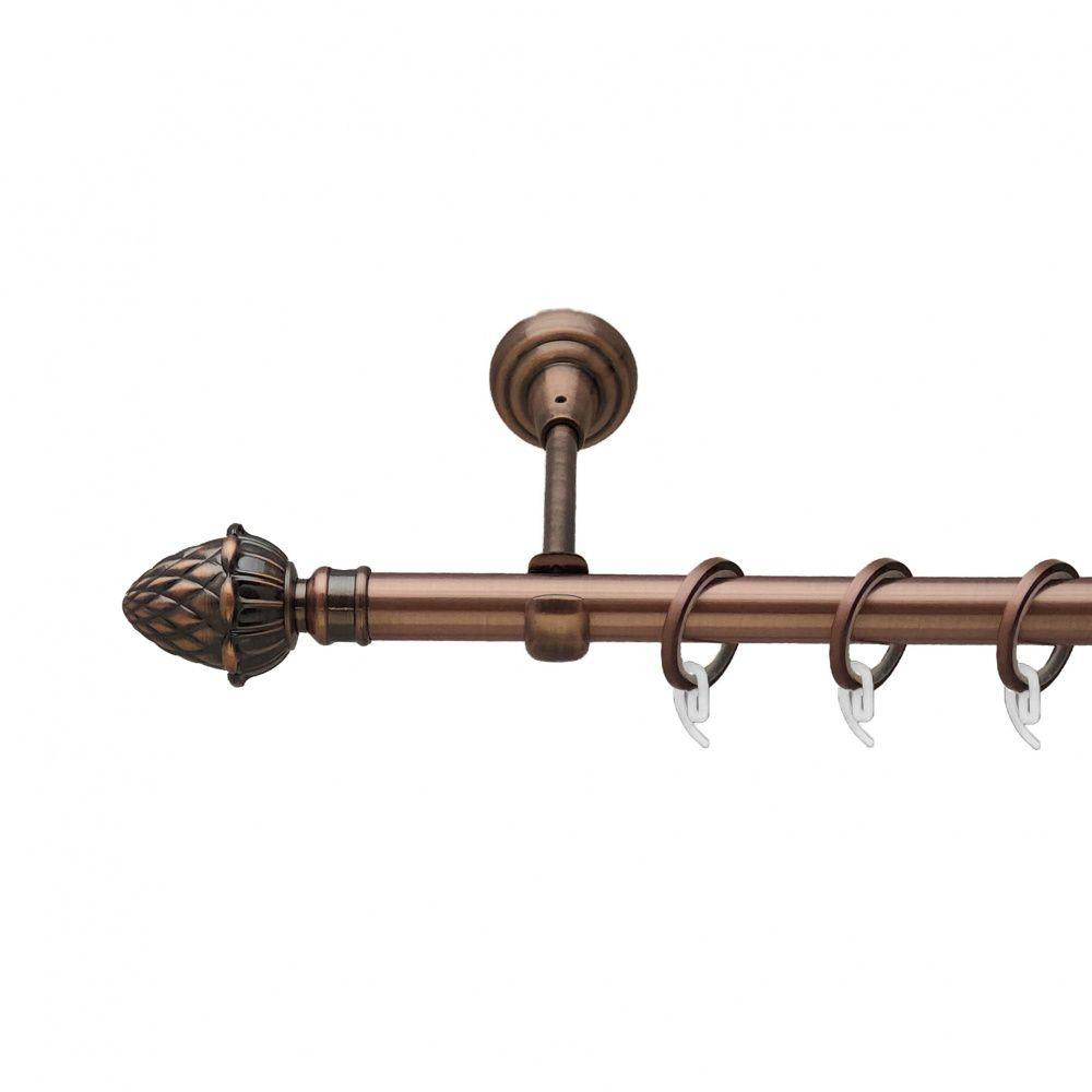 Карниз Orvit Цинара металевий однорядний відкритий гладка труба кільце фасонне металеве  Мідь 19 мм 200 см (00-00011924) Львів - фото 1