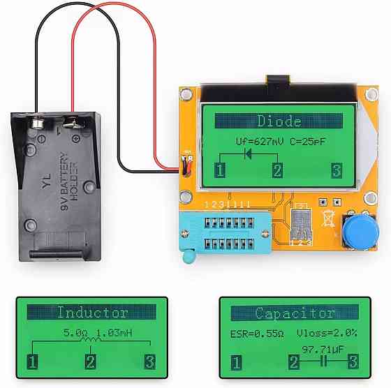 Тестер напівпровідникових елементів LCR-T4 з ЖК дисплеєм, транзистор тестер компонентів Київ