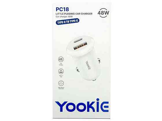 Автомобільний зарядний пристрій Type-C to Type-C PC18 1USB 48W PD білий ТМ YOOKIE Київ