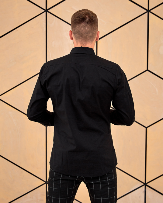 Сорочка чоловіча класична Чорний XL Харків - фото 6