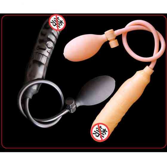 Надувний анальний розширювач ділдо - Чорний - 12*2,7-4 см - Анальні іграшки Вінниця