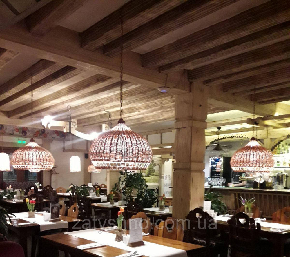 Люстры в кафе | люстра из лозы разной формы  /плетеная люстра большая Киев - изображение 1