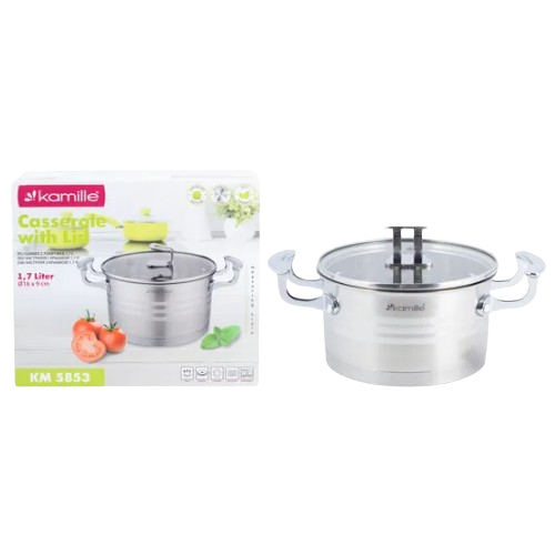 Каструля нержавіюча сталь 3,1л 20*11см з кришкою 5855 KAMILLE Житомир - изображение 8