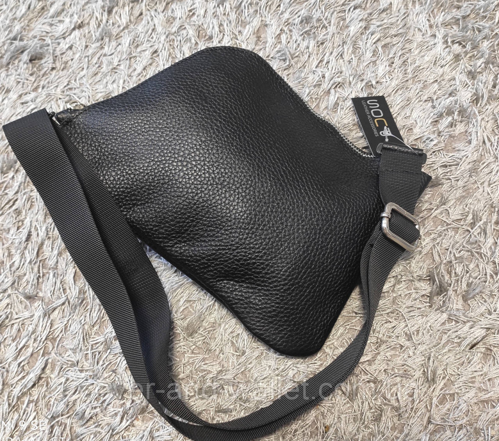 Кожаная мужская сумка слинг кобура на молнии PS Leather Киев - изображение 4