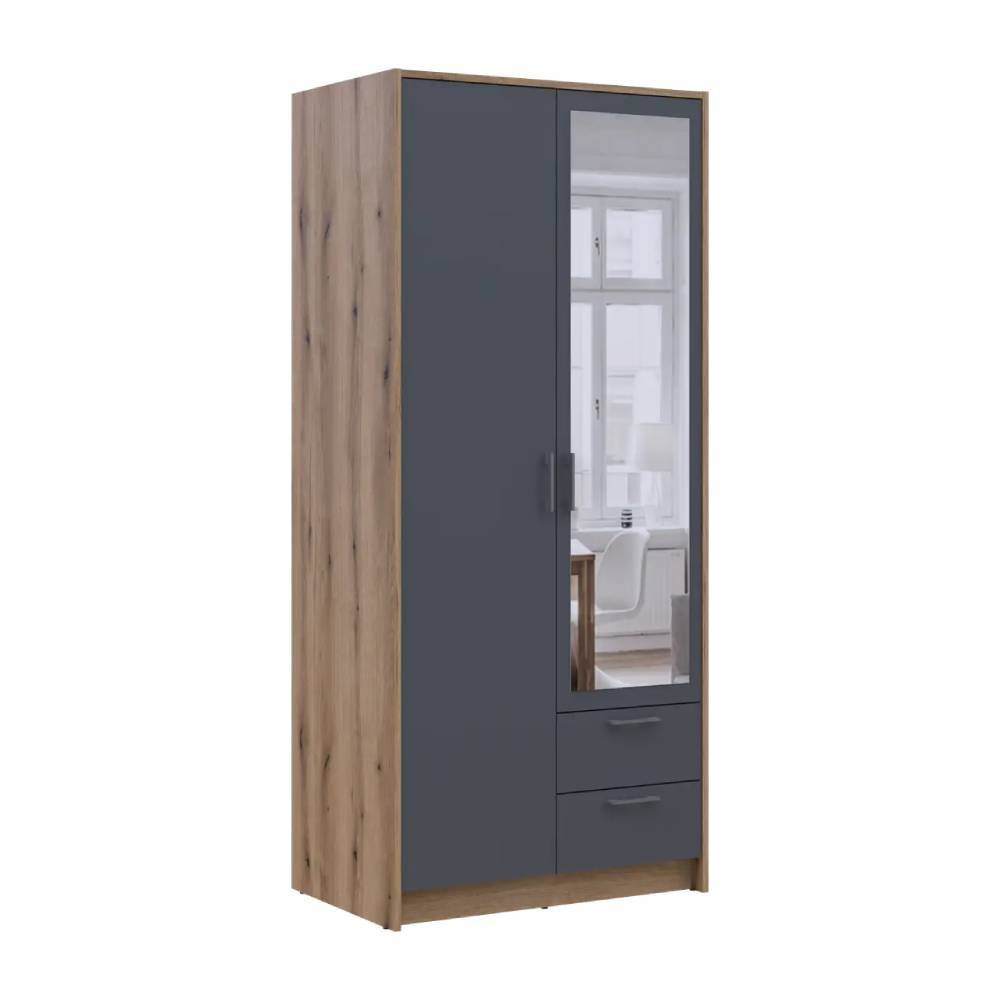 Шкаф для одежды Doros Ронди с зеркалом Дуб Артизан/Графит 2ДСП 82х52х195 DRS-011669 (80737806) Львов - изображение 6