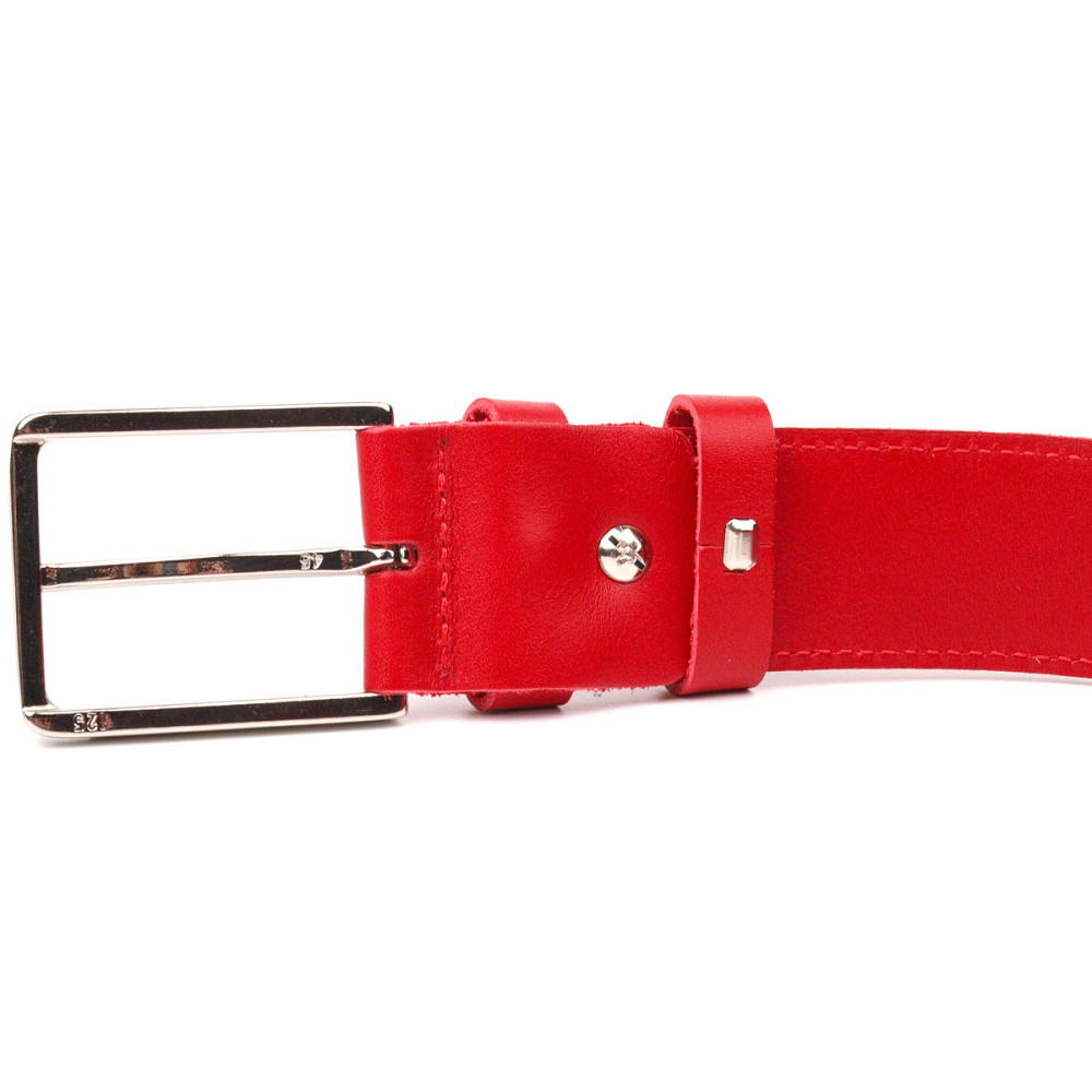Добротный женский ремень под джинсы из натуральной кожи Grande Pelle 21455 Красный Киев - изображение 4
