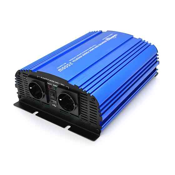 Инвертор напряжения Tommatech MS-2500, 12V/220V, 2500W с аппроксимированной синусоидой, 2Shuko, USB, 2*клемные провода, 10 Киев