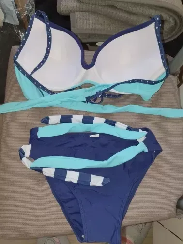 Купальник женский с шортами в полоску раздельный S разноцветный Киев - изображение 5