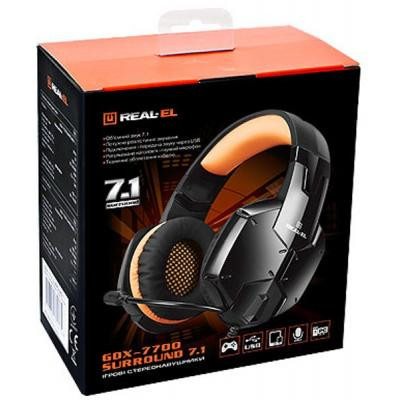 Наушники REAL-EL GDX-7700 SURROUND 7.1 black-orange Винница - изображение 9
