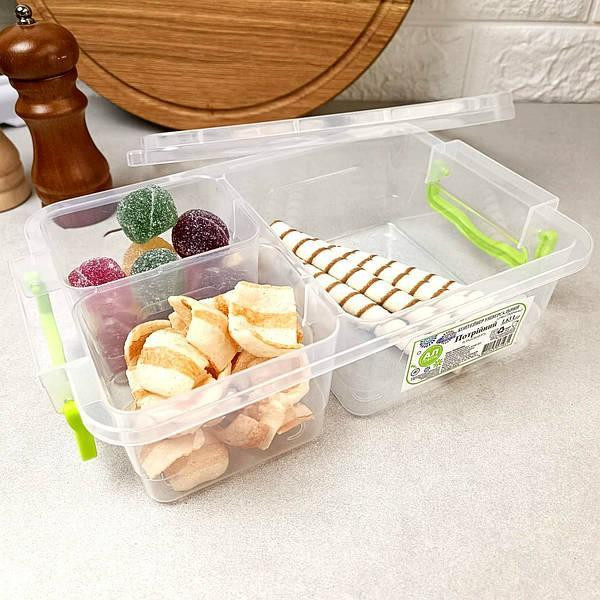 Контейнер для харчових продуктів потрійний 1,63л (0,33+0.3+0,97) Харків - фото 1