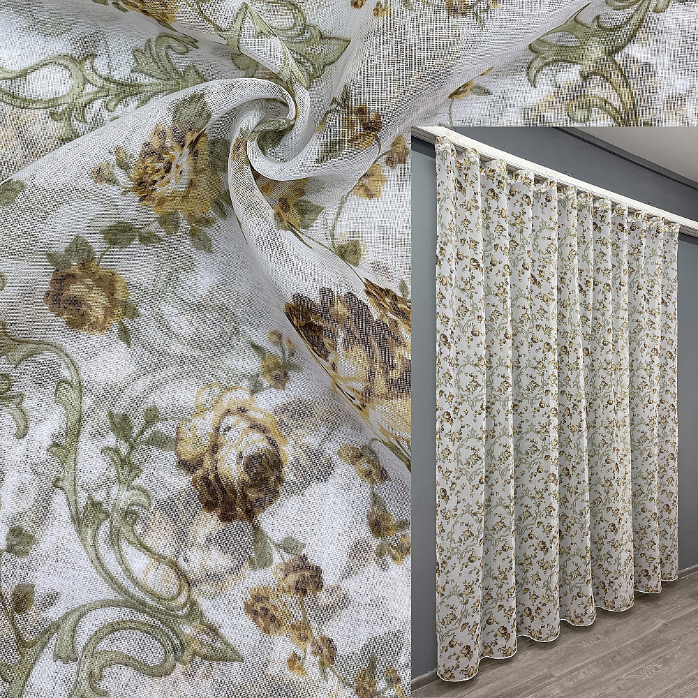 Тюль VR-Textil 917т Flora Батист Разноцветный 400х270 см (42-0818) Киев - изображение 1