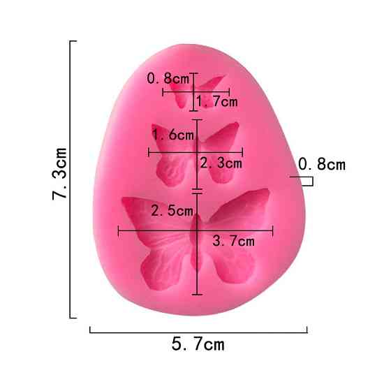 Кондитерский молд Бабочки 73 на 57 мм розовый Киев